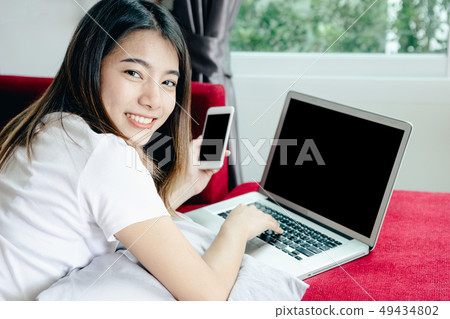 Girl with own bussiness. 49434802
