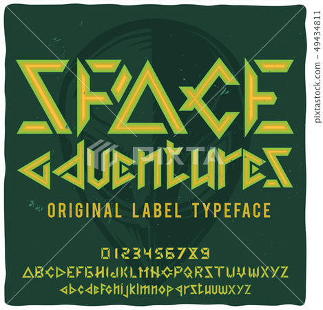 Vintage label typeface named "Space adventures" Vintage label typeface named "Space adventures" 49434811