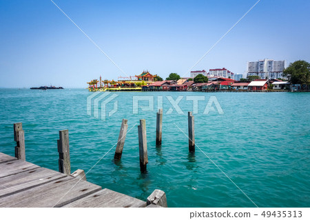 Temple in George Town Chew jetty, Penang, Malaysia Temple in George Town Chew jetty, Penang, Malaysia 49435313