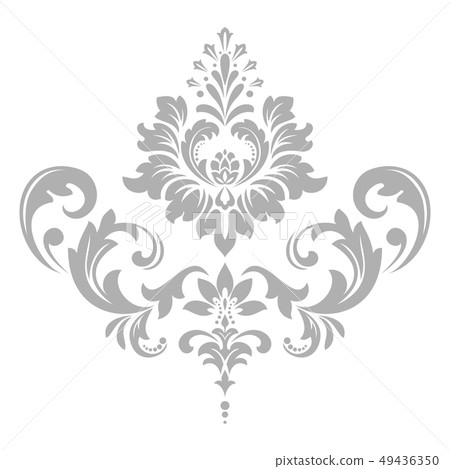 Damask graphic ornament. Floral design element. 49436350