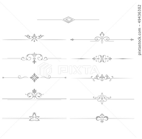 Vintage set. Floral elements for design monograms, Vintage set. Floral elements for design monograms, 49436382