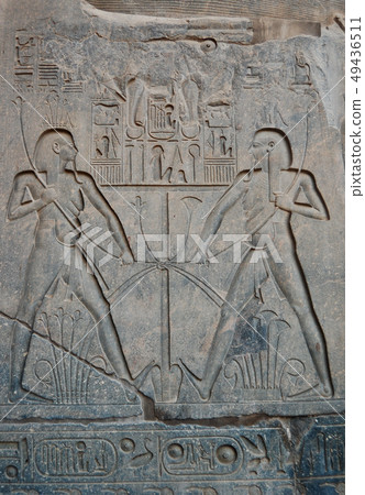 Egyptian carving in Luxor temple, Egypt 49436511