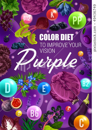 Vitamin berries and vegetables. Purple color diet 49436749