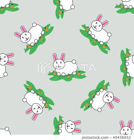 Seamless pattern with Rabbit and carrot isolated - Stock Illustration ...
