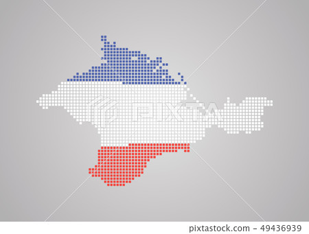 Mosaic map of Crimea in the colors of the flag Mosaic map of Crimea in the colors of the flag 49436939