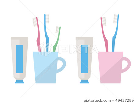 Toothpaste set pink blue - Stock Illustration [49437299] - PIXTA