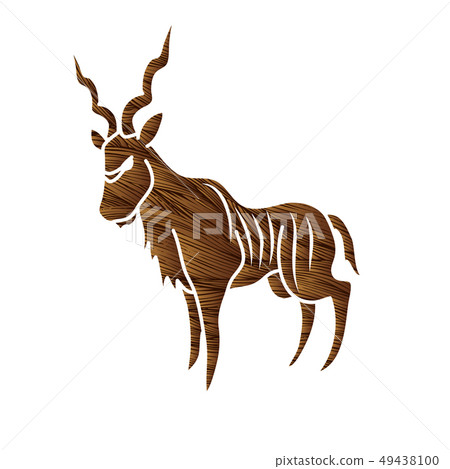 Kudu standing graphic vector. 49438100