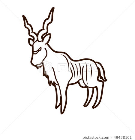 Kudu standing graphic vector. 49438101