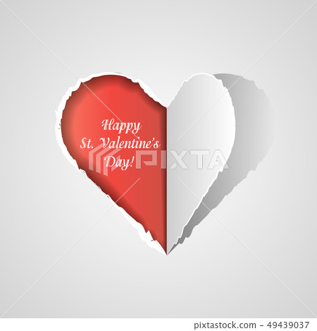 Valentine s day card with cut paper hearts Vector Valentine s day card with cut paper hearts Vector 49439037