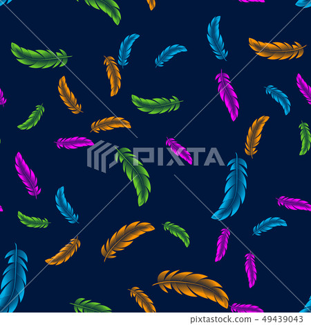 Seamless pattern with feathers. Seamless pattern with feathers. 49439043