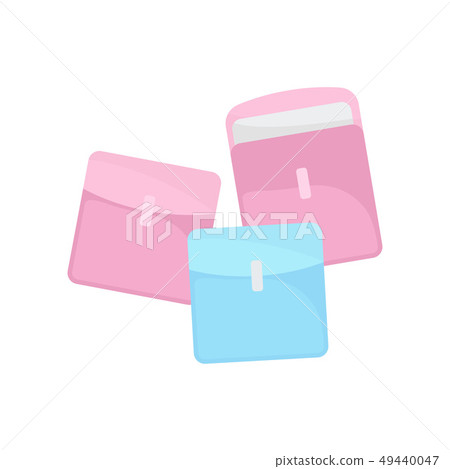 Sanitary pads in packaging on white background. Sanitary pads in packaging on white background. 49440047