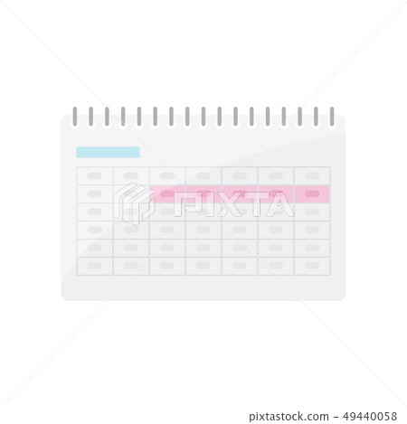 Menstrual calendar on white background. Vector illustration. Menstrual calendar on white background. Vector illustration. 49440058