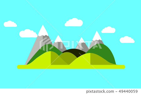 Nature with mountains, rivers And beautiful sky 49440059