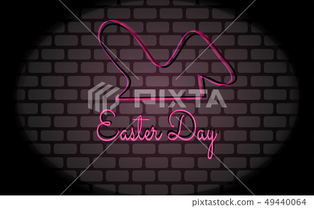 Happy Easter Hand letter card Neon Sign Vector Abs Happy Easter Hand letter card Neon Sign Vector Abs 49440064