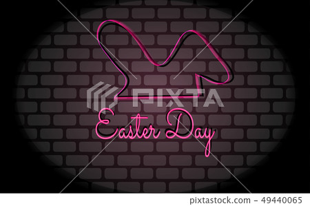 Happy Easter Hand letter card Neon Sign Vector Abs Happy Easter Hand letter card Neon Sign Vector Abs 49440065