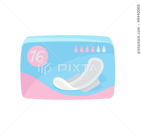 Packaging of sanitary pads on white background. Packaging of sanitary pads on white background. 49440068