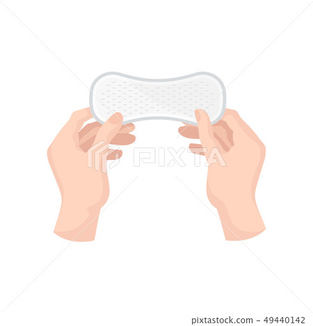 Daily sanitary pad on white background. Vector illustration. Daily sanitary pad on white background. Vector illustration. 49440142