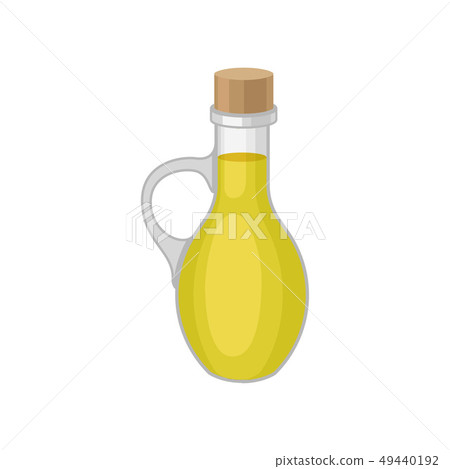 Oil in bottle on white background. Vector illustration. 49440192