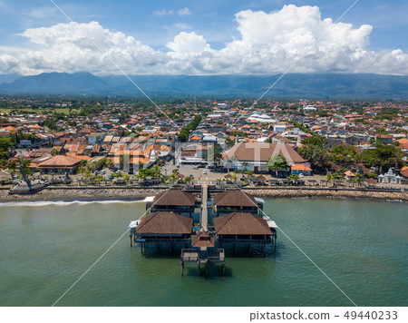 Aerial view of Singaraja and its pier in Bali Aerial view of Singaraja and its pier in Bali 49440233