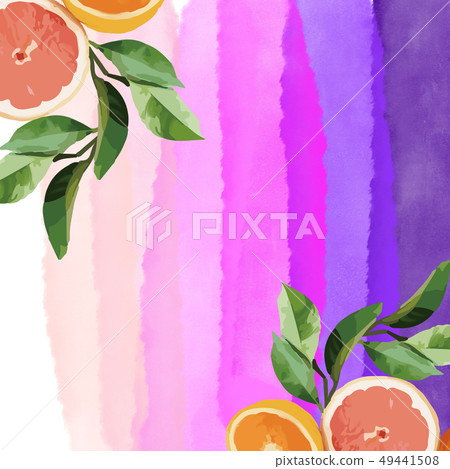 橙子和樹葉插畫 橙子和樹葉插畫 49441508