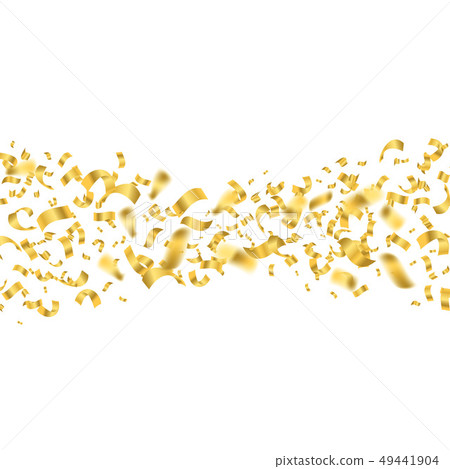 Falling Shiny Golden Confetti Stream on a White Background. Vector Falling Shiny Golden Confetti Stream on a White Background. Vector 49441904