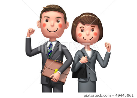 Businessman man and woman guts pose Businessman man and woman guts pose 49443061