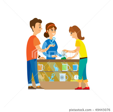 People at Souvenirs Shop Buying Products Items People at Souvenirs Shop Buying Products Items 49443076
