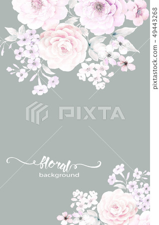 Beautiful watercolor floral and invitation card design 49443268