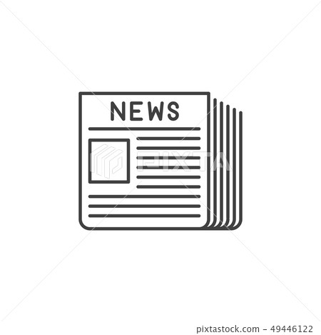 Newspaper Thin Line Vector Icon. - Stock Illustration [49446122] - PIXTA