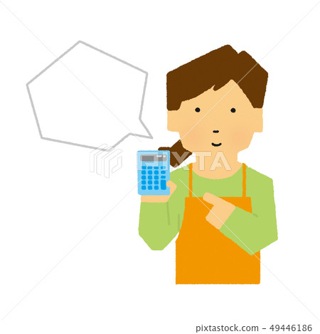 Housewife, calculator, apron, shopping, calculator, balloon (simple touch) Housewife, calculator, apron, shopping, calculator, balloon (simple touch) 49446186