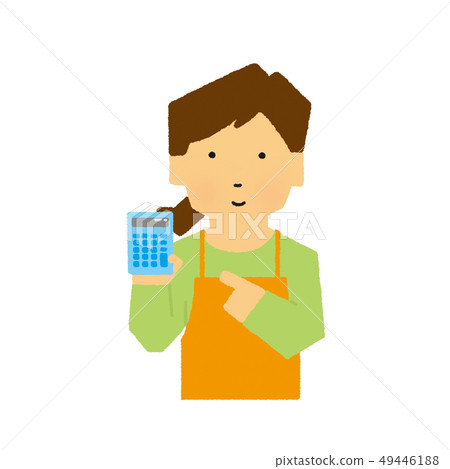 Housewife, calculator, apron, shopping, calculator, (simple touch) Housewife, calculator, apron, shopping, calculator, (simple touch) 49446188