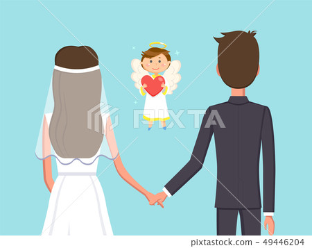 Holly Matrimony of Man and Woman, Cupid Angel 49446204