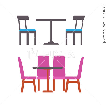 Blue and Pink Furniture of Eatery or Restaurant 49446333