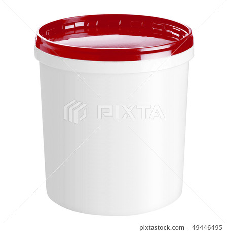 White plastic bucket isolated White plastic bucket isolated 49446495