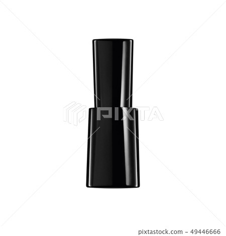 black nail polish bottle on white background 49446666