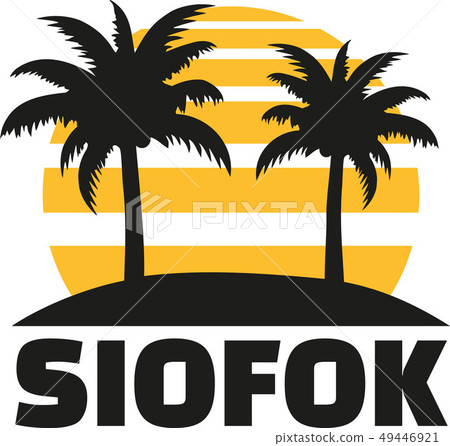 Siofok with sun and palms Siofok with sun and palms 49446921