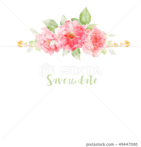 Invitation design and elegant watercolor flowers 49447080