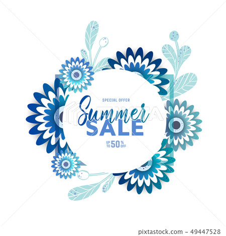 Summer sale background with flowers. Vector Summer sale background with flowers. Vector 49447528