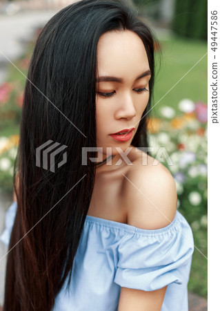 Portrait of a beautiful Asian girl 49447586