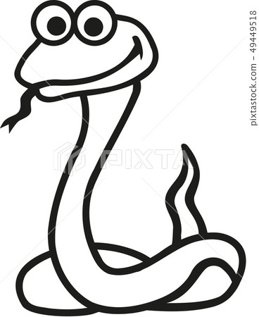 Snake cartoon contour Snake cartoon contour 49449518
