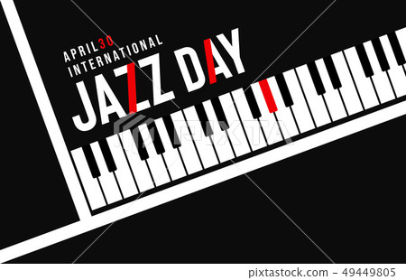 Jazz Day poster of black piano key background 49449805