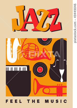 Jazz Day poster of vintage music instruments 49449846