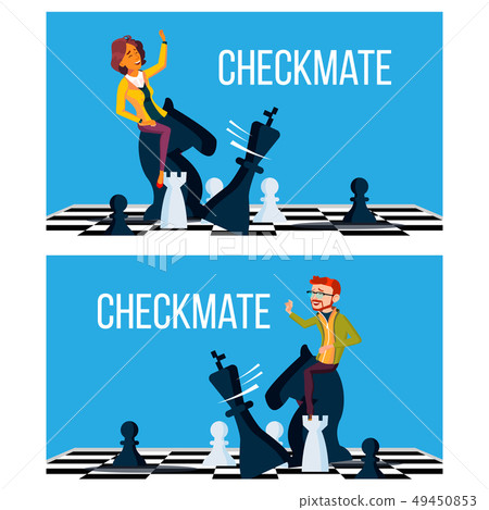 Checkmate Concept Vector. Business Man And Woman Make Checkmate On Board. Victory Challenge Checkmate Concept Vector. Business Man And Woman Make Checkmate On Board. Victory Challenge 49450853