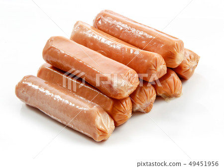 sausages, Hot Dog sausages on a white background 49451956