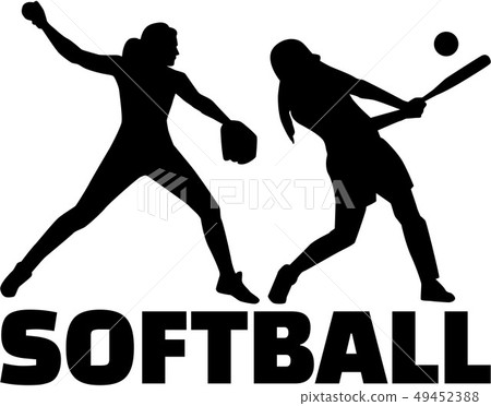 Softball silhouette set 49452388