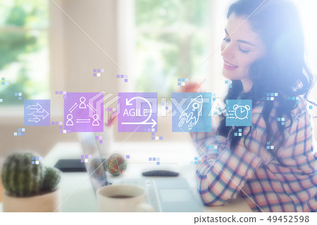 Agile concept with young woman 49452598