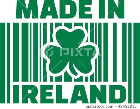 Made in ireland barcode with clover Made in ireland barcode with clover 49452816