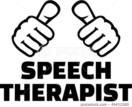 Speech therapist with thumbs - T-Shirt design 49452880