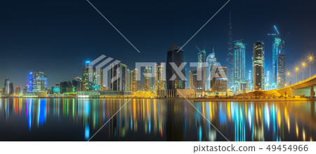 Panoramic view of Dubai Business bay, UAE 49454966