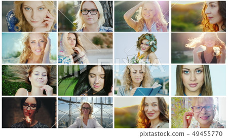 Portraits of successful and happy women, a collage of photos Portraits of successful and happy women, a collage of photos 49455770